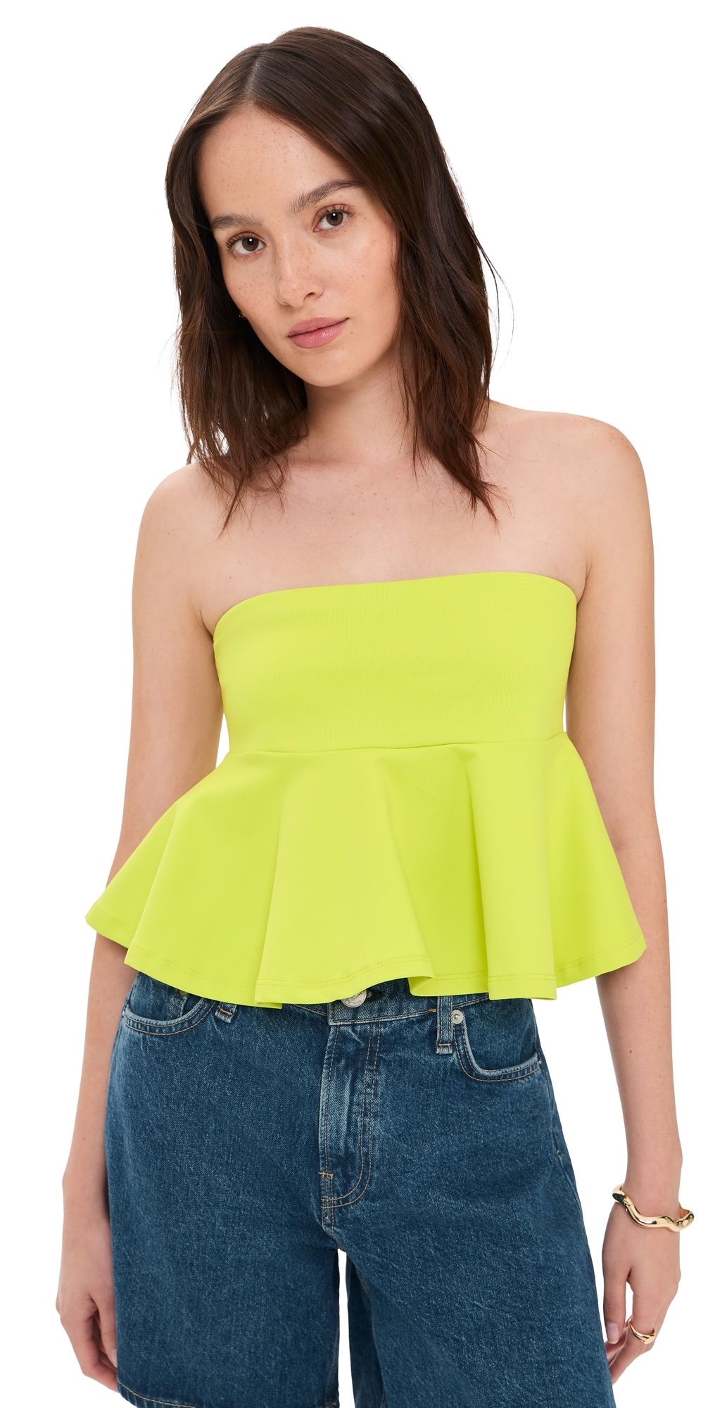 Susana Monaco Tube Flare Top Chartreuse L