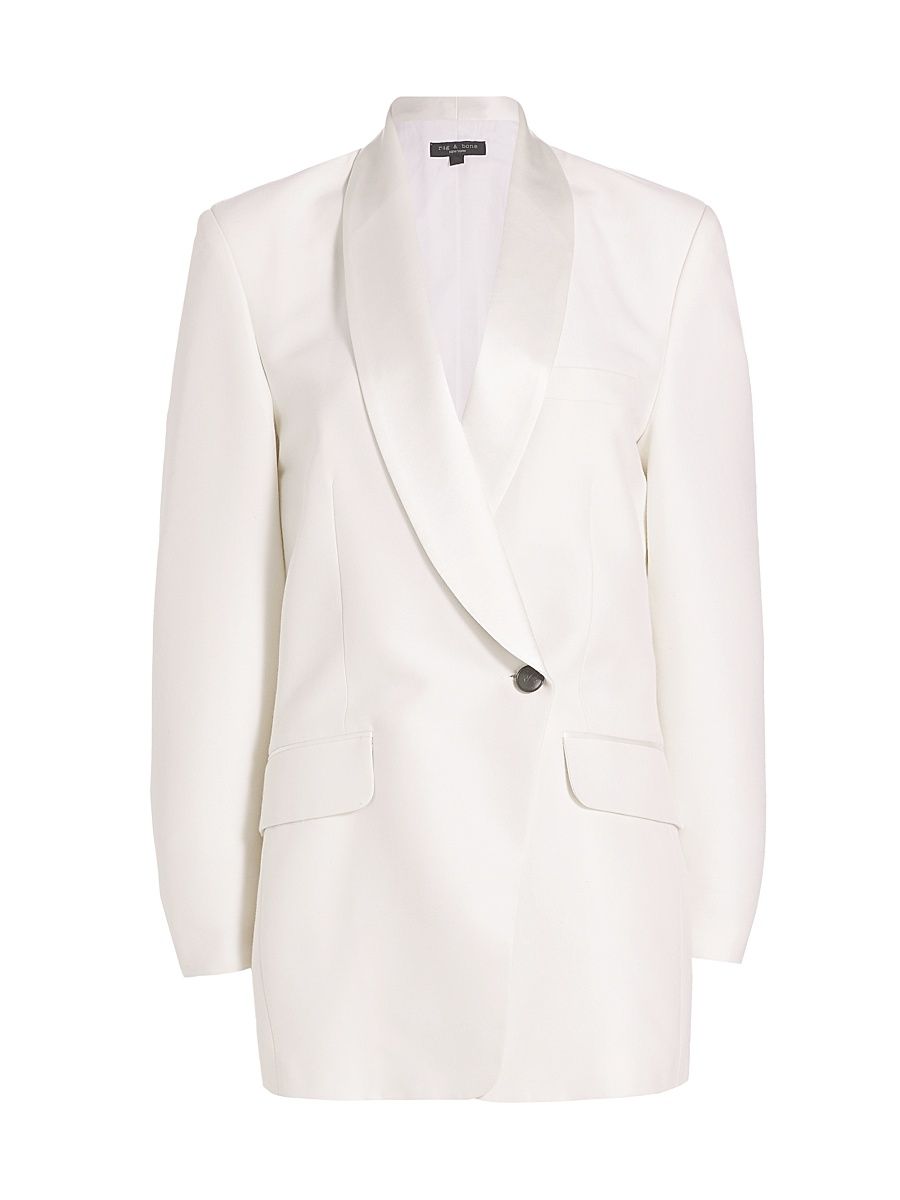 Women's Femi Wool-Blend Double-Breasted Blazer Dress - White - Size 00