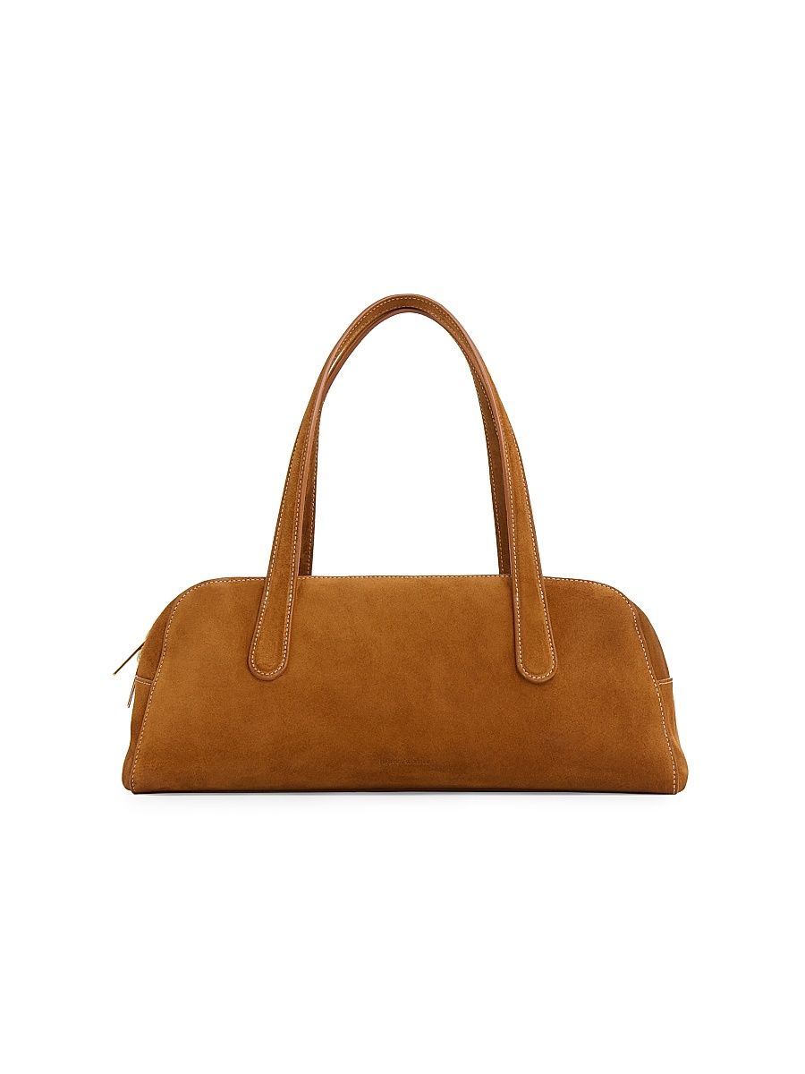 Women's Helios Suede Shoulder Bag - Saddle