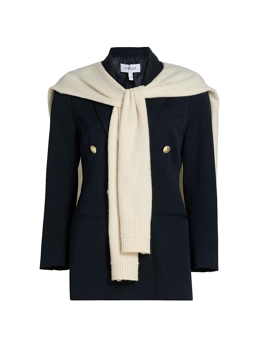 Women's Walter Tailored Jacket & Shrug - Midnight Chalk - Size 8