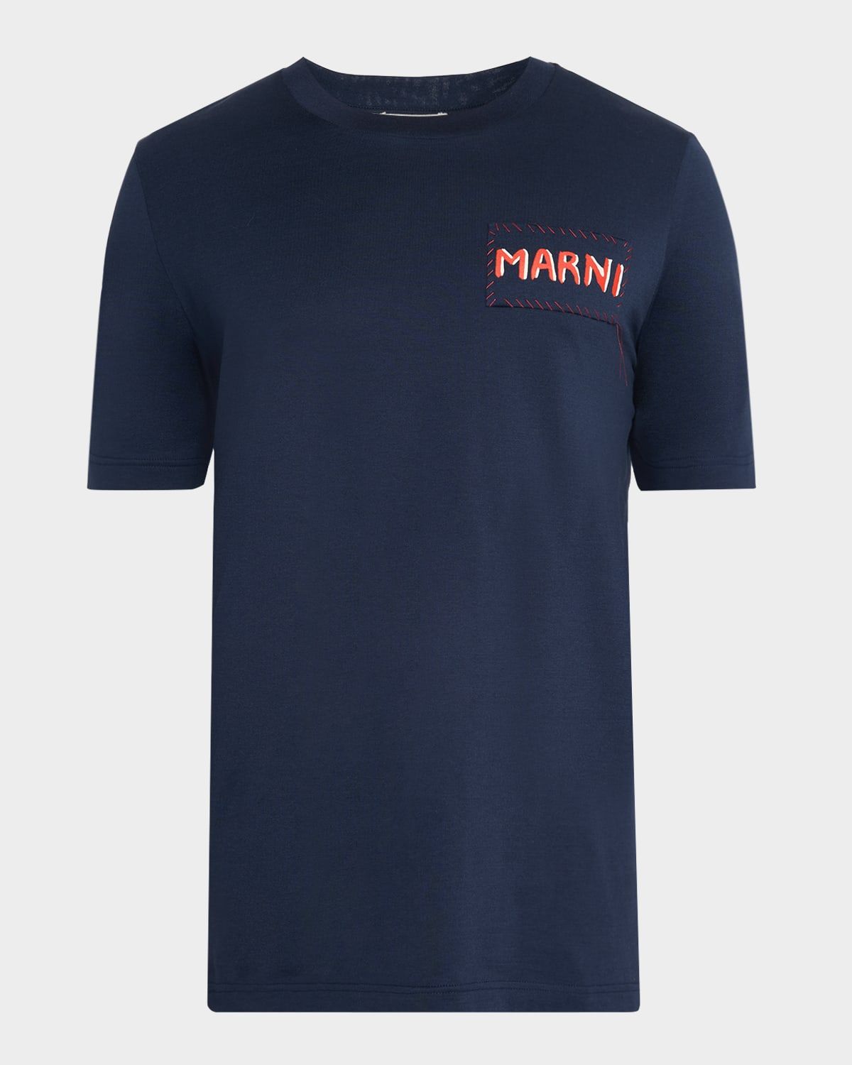 Men & apos;s Marni Mending Logo Patch Crewneck T-Shirt