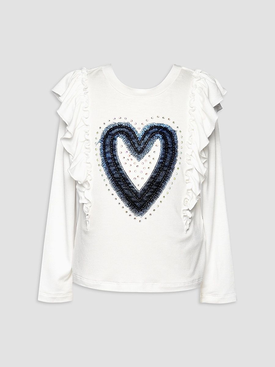 Girl's Little Girl's & Girl's Embellished Ruffle-Trim Top - White - Size 10