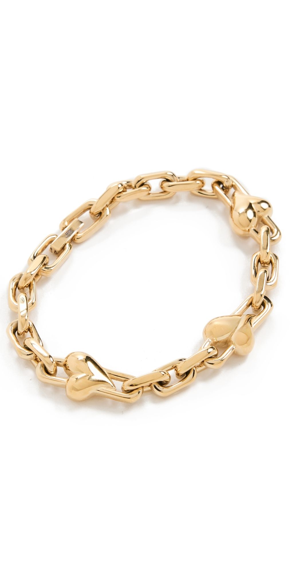 JENNY BIRD Art Heart Chain Bracelet High Polish Gold One Size