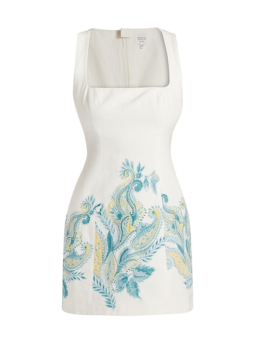 Women's Amari Floral Embroidered Minidress - White Floral - Size XL
