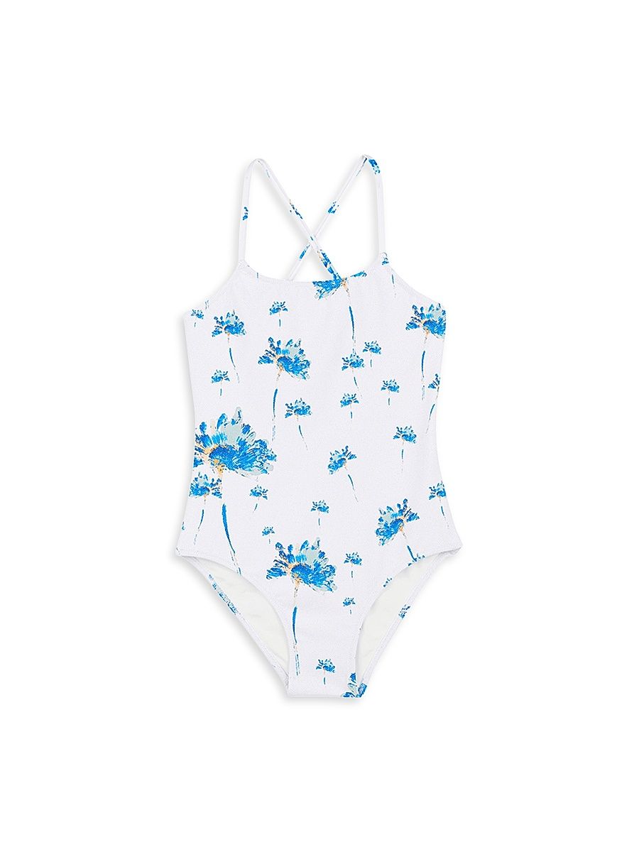 Little Girl's & Girl's Herbier One-Piece Swimsuit - White Multi - Size 12