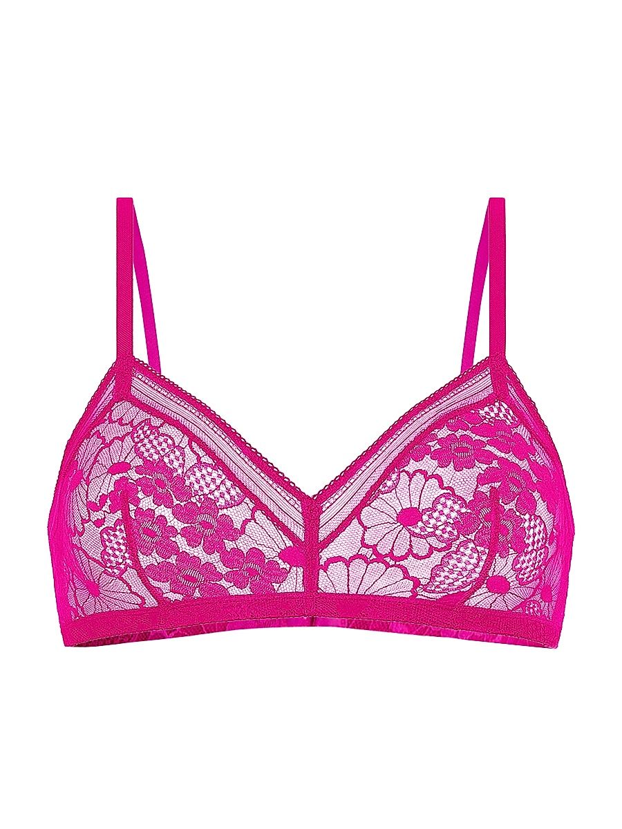 ERES Women's Royal Lace Wireless Triangle Bralette - Rose Petale - Size 40C