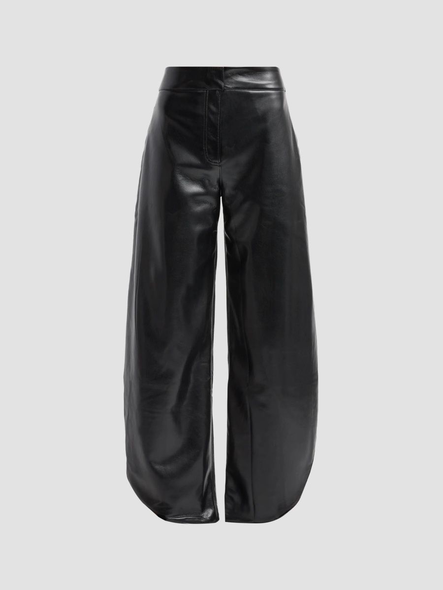 Generation Love Women's Keiko Faux-Leather Barrel-Leg Pants - Black - Size 0