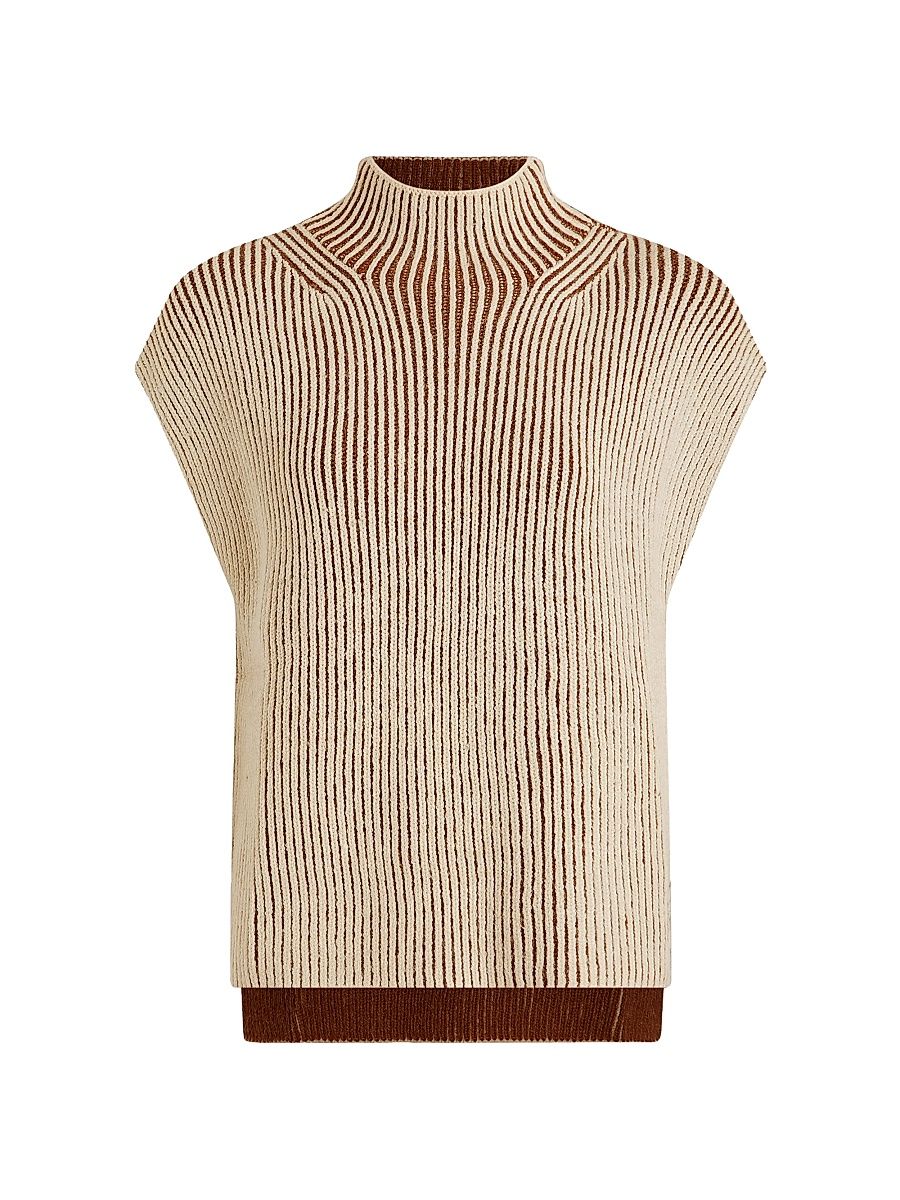Women's Lauren Plated Rib-Knit Tank - Cocoa Dust - Size XS
