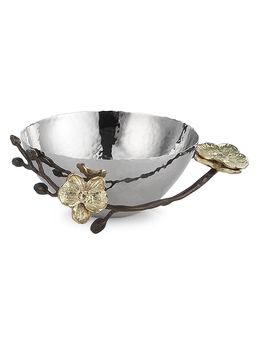 Gold Orchid Nut Bowl