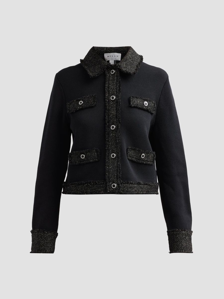 Milly Women's Rhea Cardigan Jacket - Black - Size XL