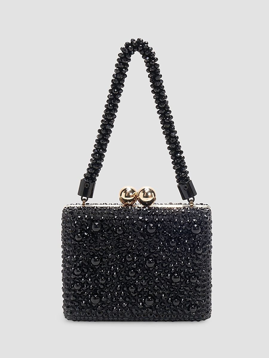 Carolina Herrera Women's Greta Crystal-Embellished Top Handle Bag - Black