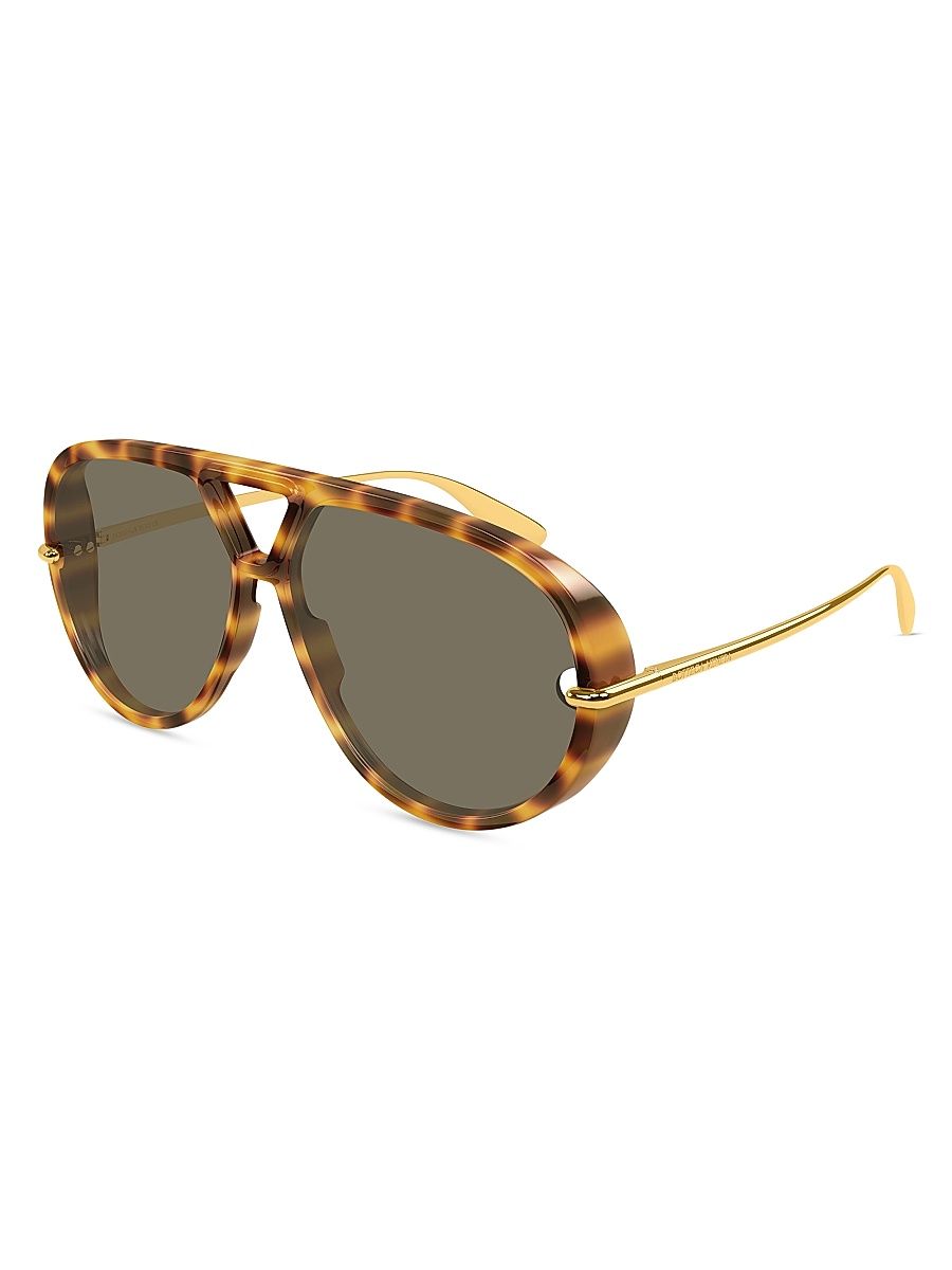 Women's Drop 63MM Pilot Sunglasses - Gold Brown