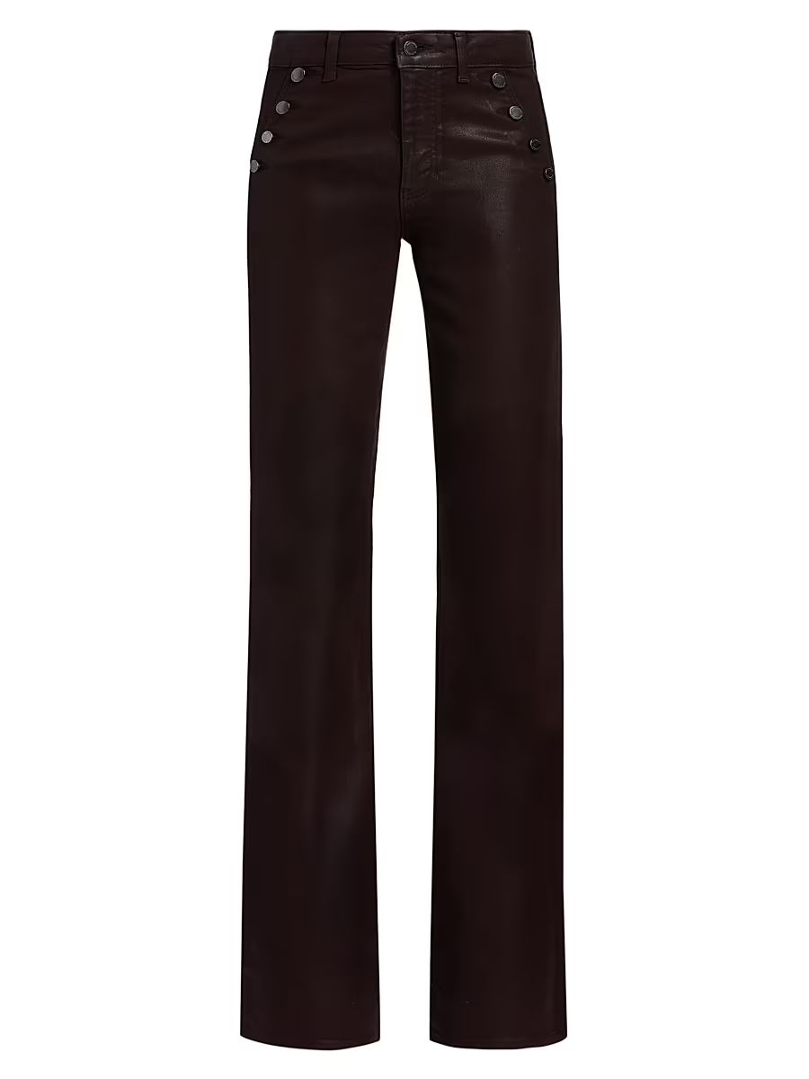 Women's Helena Coated Mid-Rise Flared Jeans - Blackberry Coated - Size 31