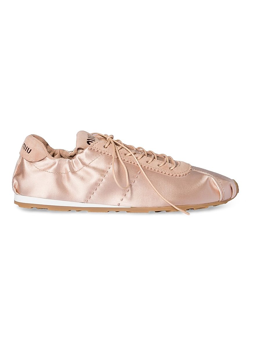 Women's Plume Satin Sneakers - Light Pink - Size 8.5