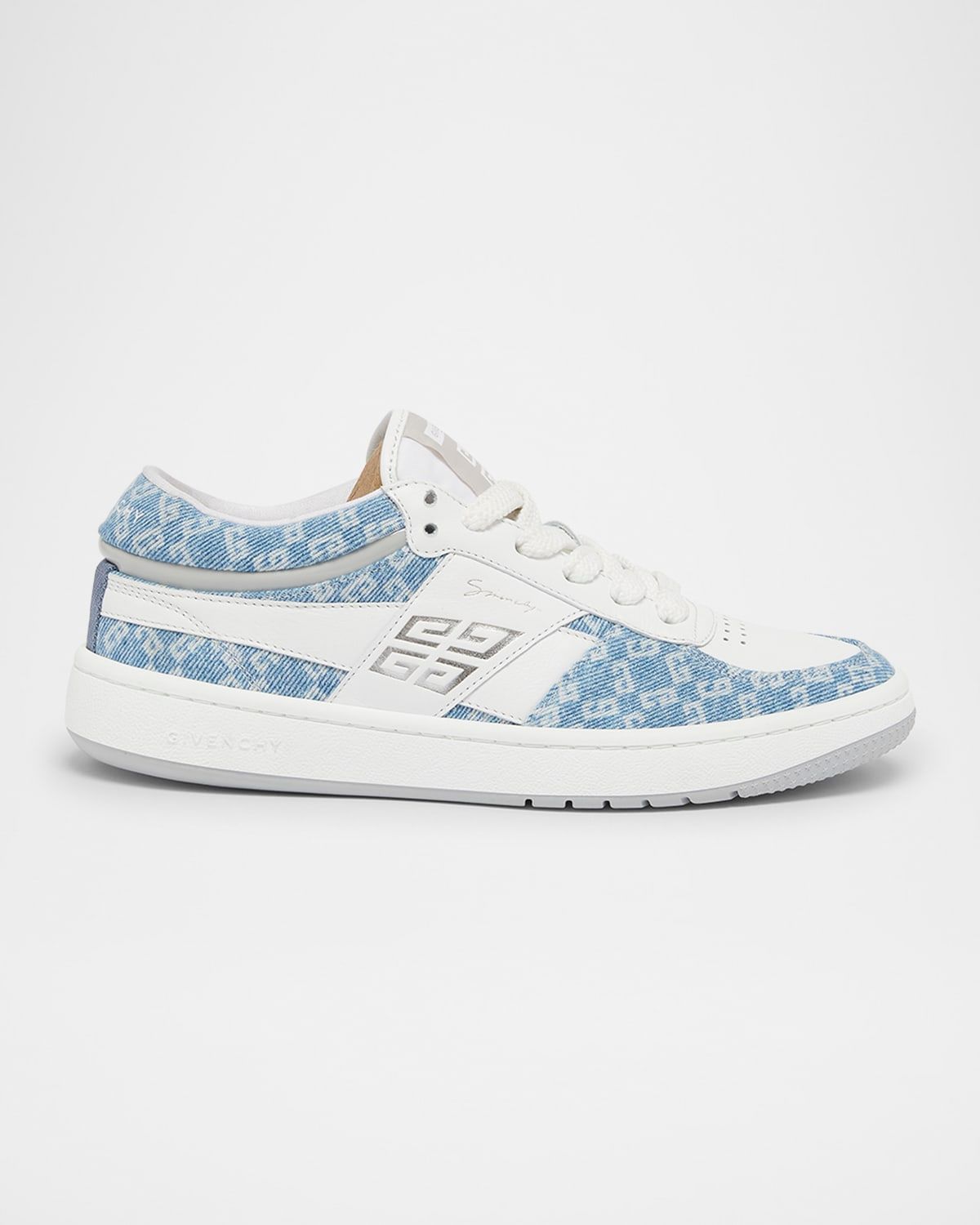 GG Denim Leather Low-Top Sneakers