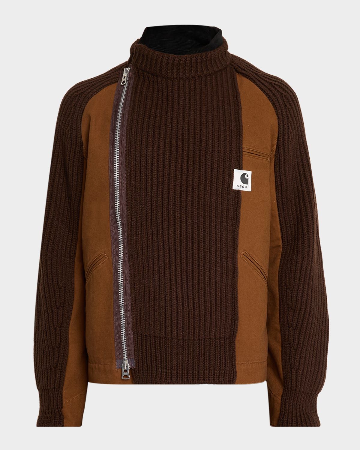 Men & apos;s Washed Duck & Wool Knit Blouson Jacket