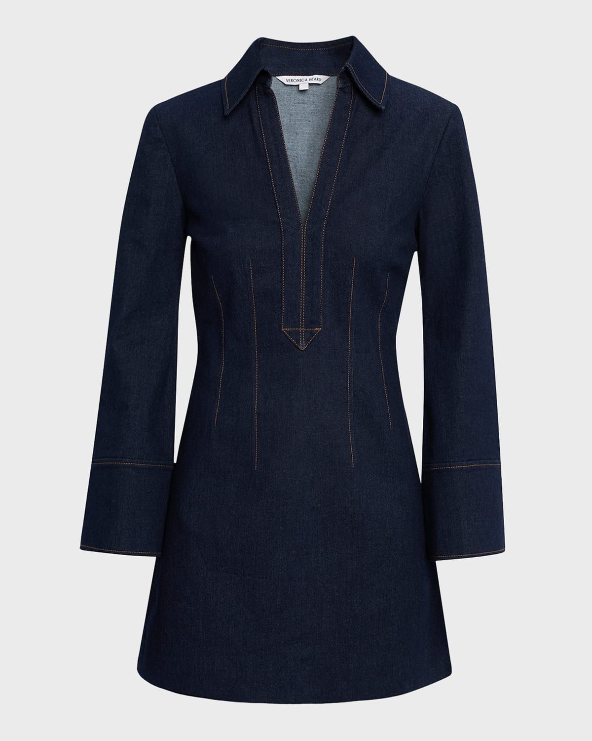 Raymond Long-Sleeve Denim Mini Dress