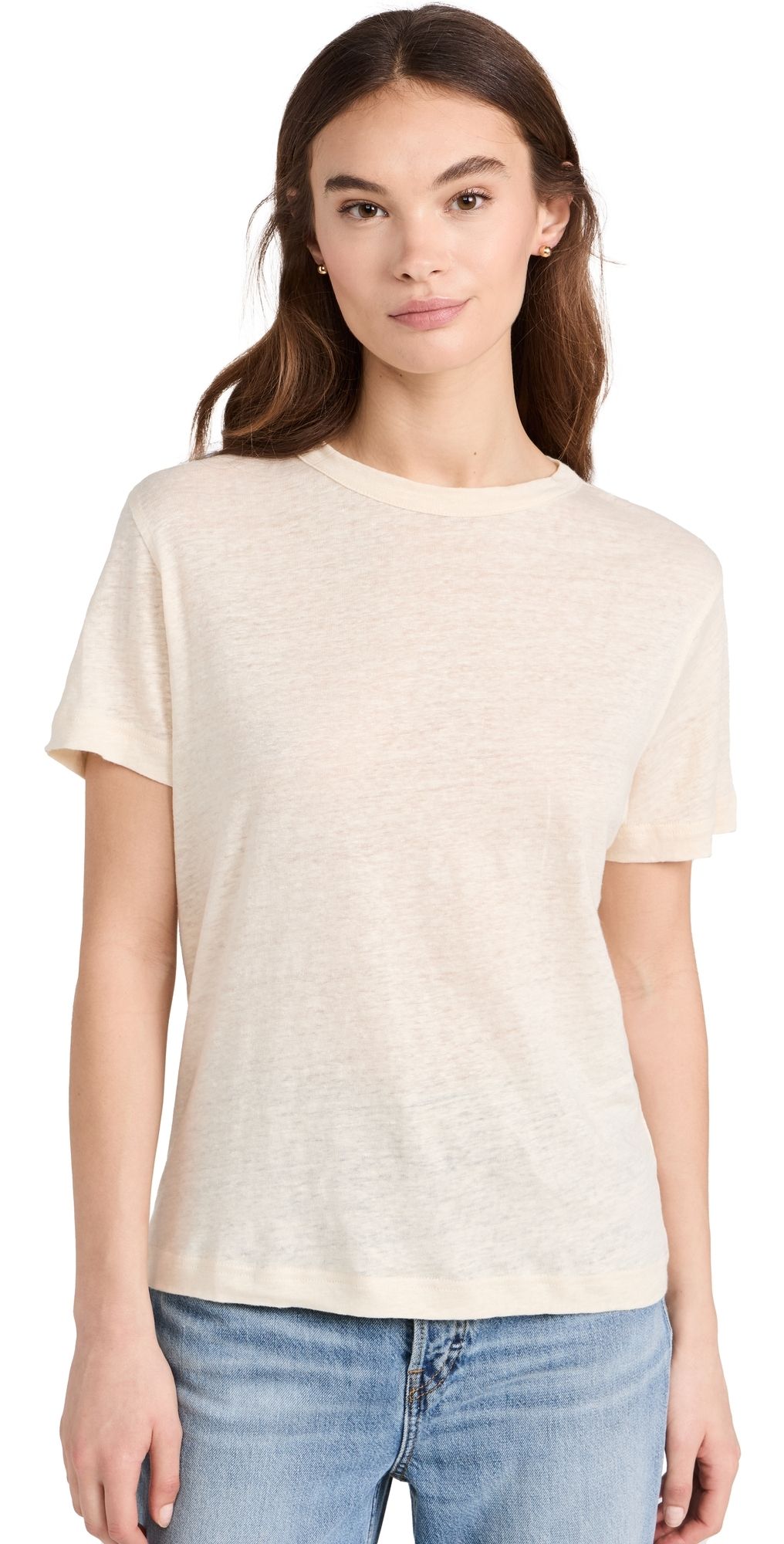 Sold Out NYC The Linen Perfect Tee Cream XS