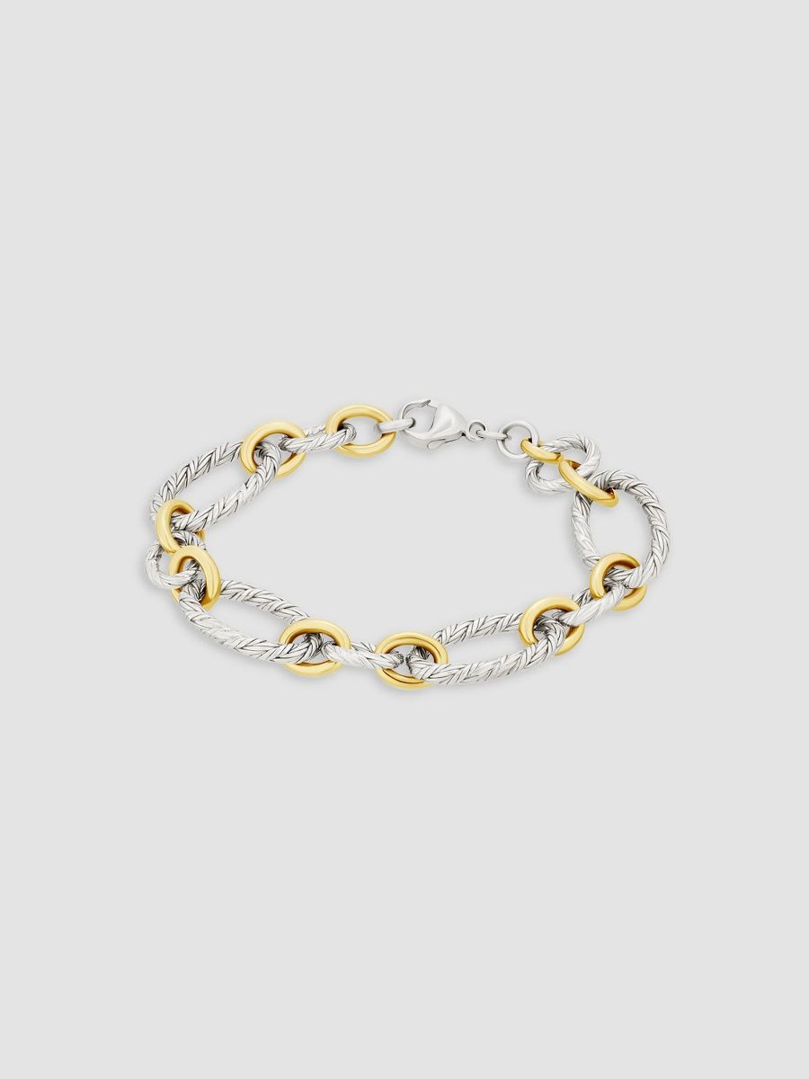 Jan Leslie Women's Sterling Silver & 18K Yellow Gold Oval-Link Chain Bracelet - Silver