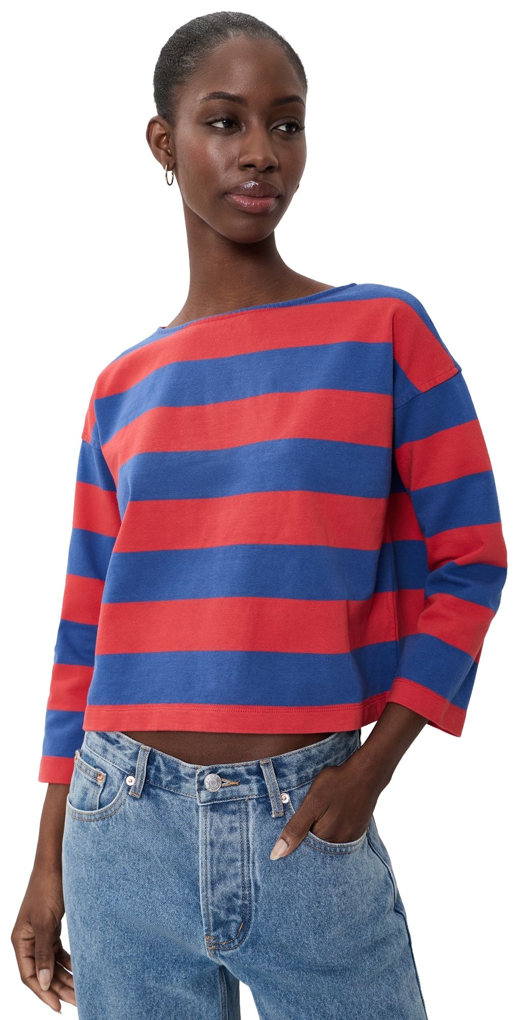Madewell Cecelia T-Shirt Pomegrante Seed And Waterfall XS