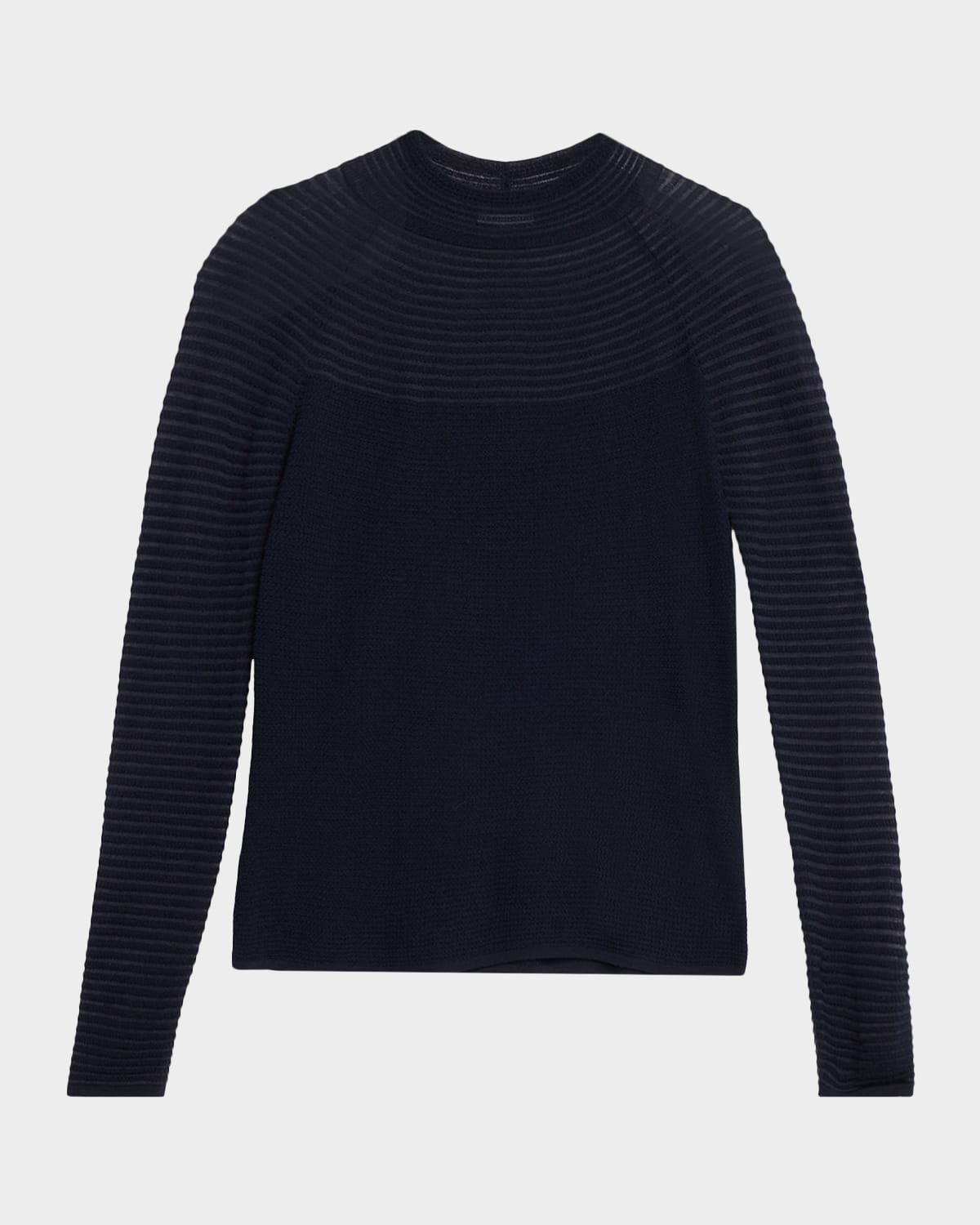 Textured Striped Raglan-Sleeve Sweater