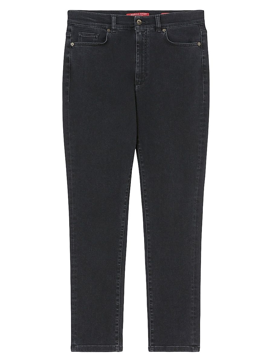 Women's Lyocell Denim Slim Jeans - Dark Black - Size 14