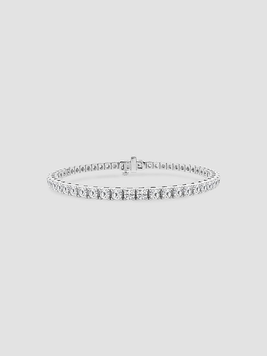 Saks Fifth Avenue Collection Women's Platinum & Round Lab-Grown Diamond 4-Prong Tennis Bracelet/5.00-20.00 TCW - 5 Tcw - Size 7