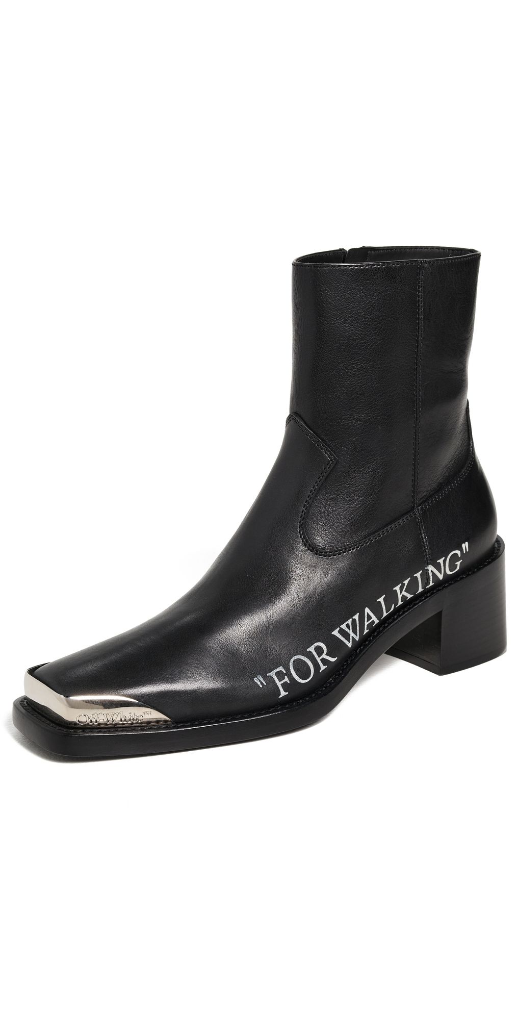 Off-White For Walking Texan Ankle Boots Black/White 36