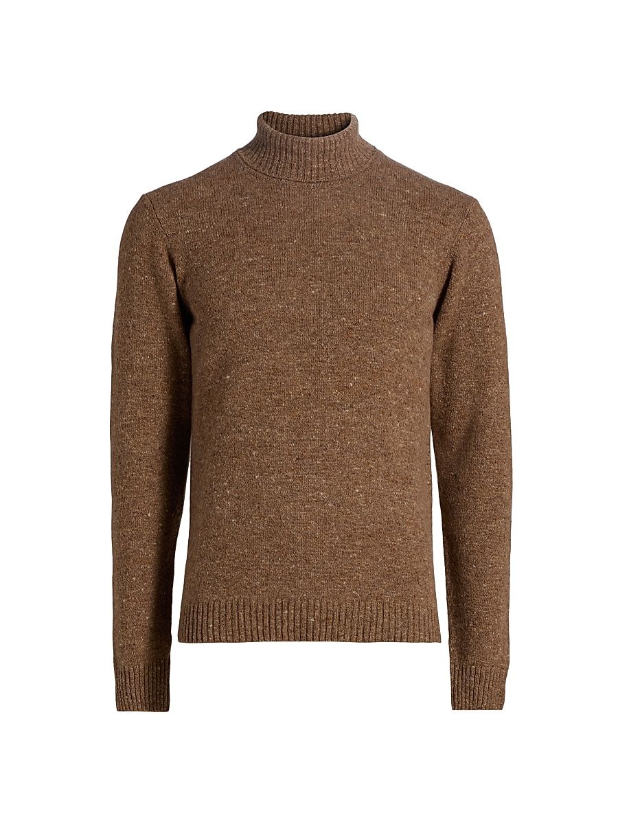 Men's Donegal Turtleneck Sweater - Camel - Size XXL
