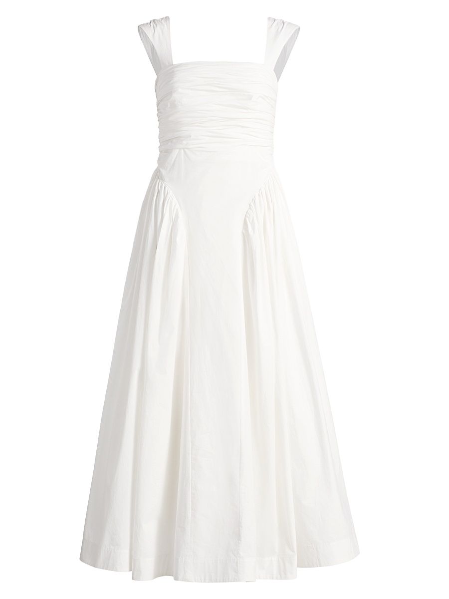 Women's Galilea Ruched Midi-Dress - Ivory - Size 12