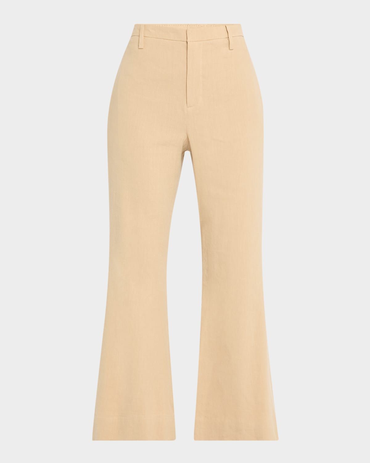 Mid-Rise Cropped Flare Trousers