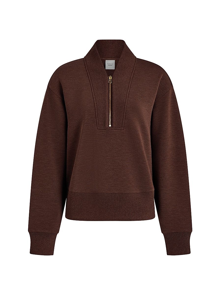 Women's Sally Half-Zip Sweater - Coffee Bean Marl - Size XL