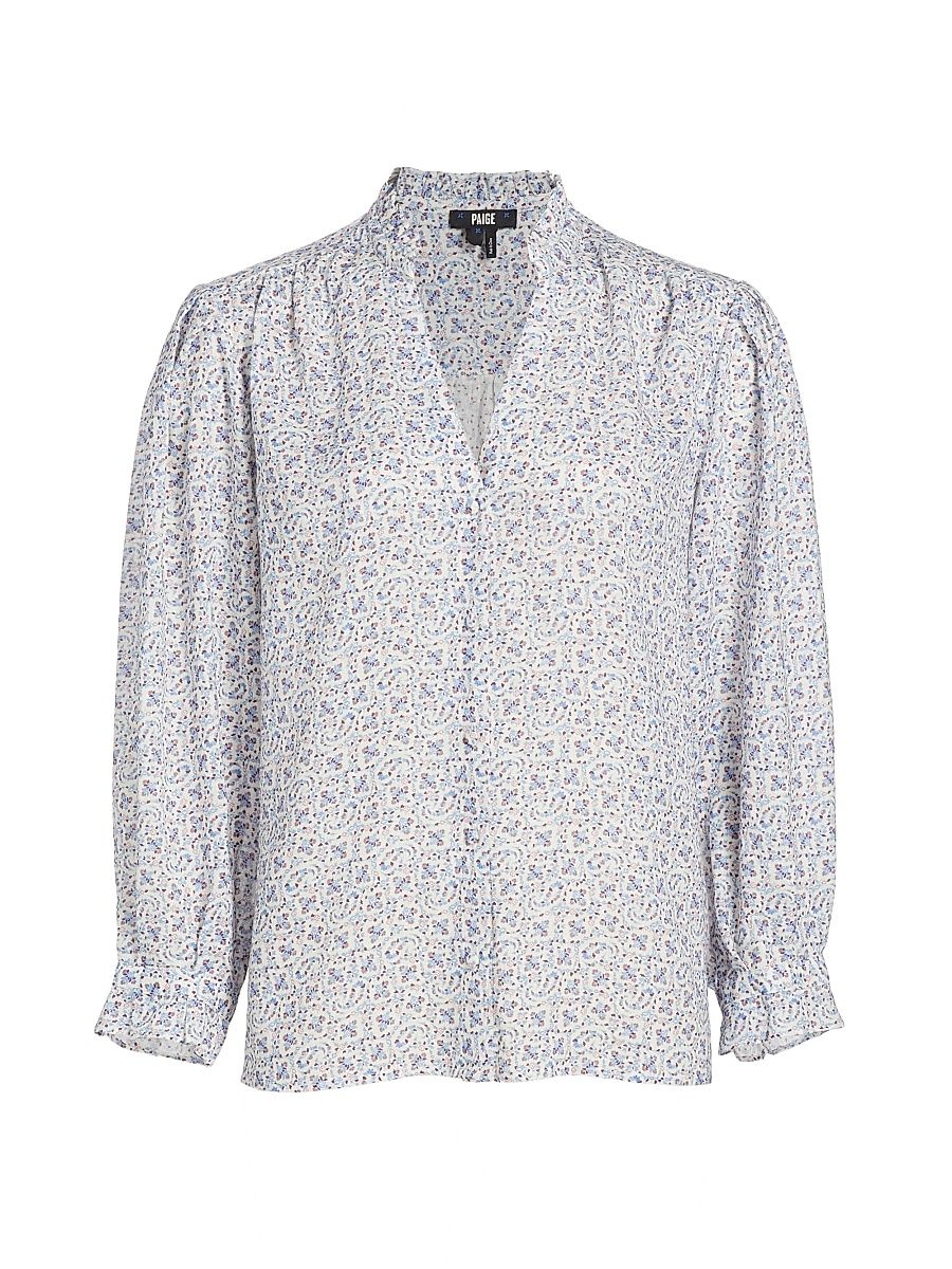Women's Keyra Paisley Shirt - French Blue Multi - Size Small