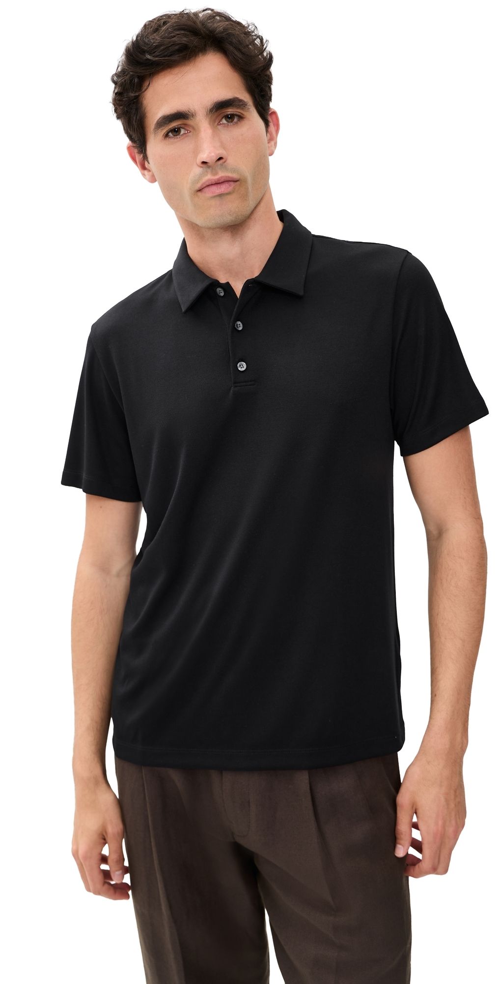 Theory Bron Polo Shirt In Anenome Milano Black M