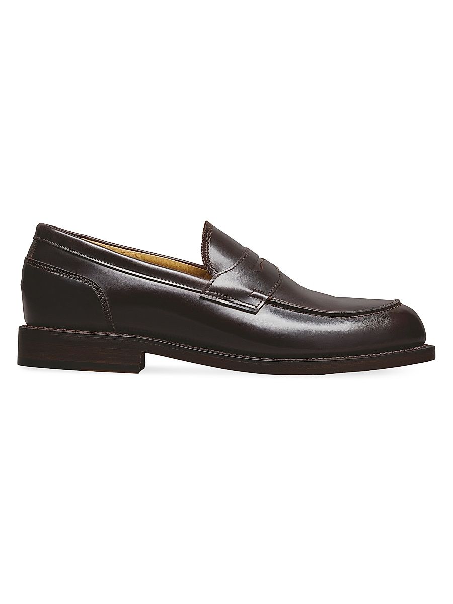 Men's Reserve Miller Leather Penny Loafers - Dark Brown - Size 13