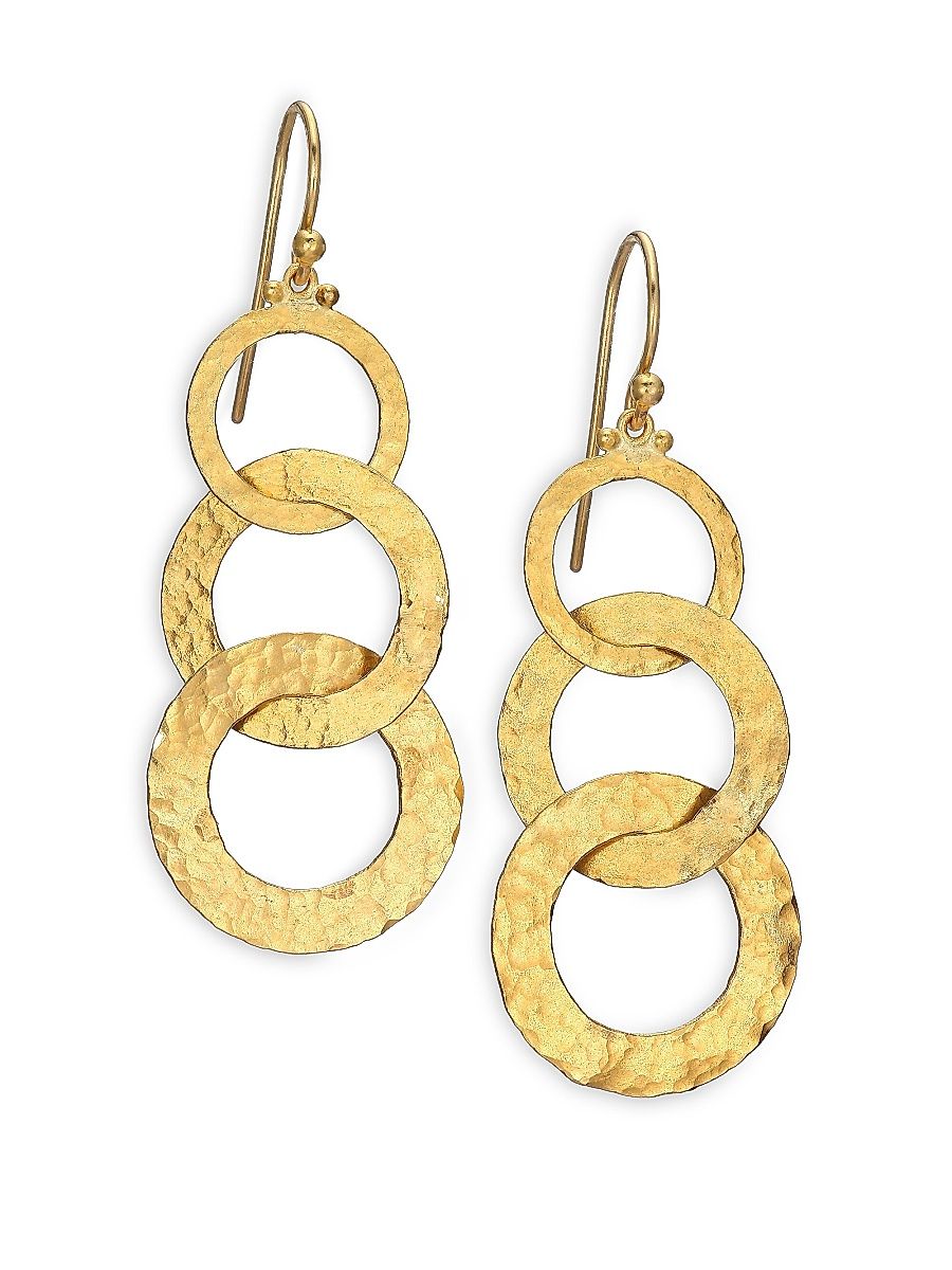 Women's Hoopla 24K Yellow Gold Infinity Triple-Drop Earrings - Gold