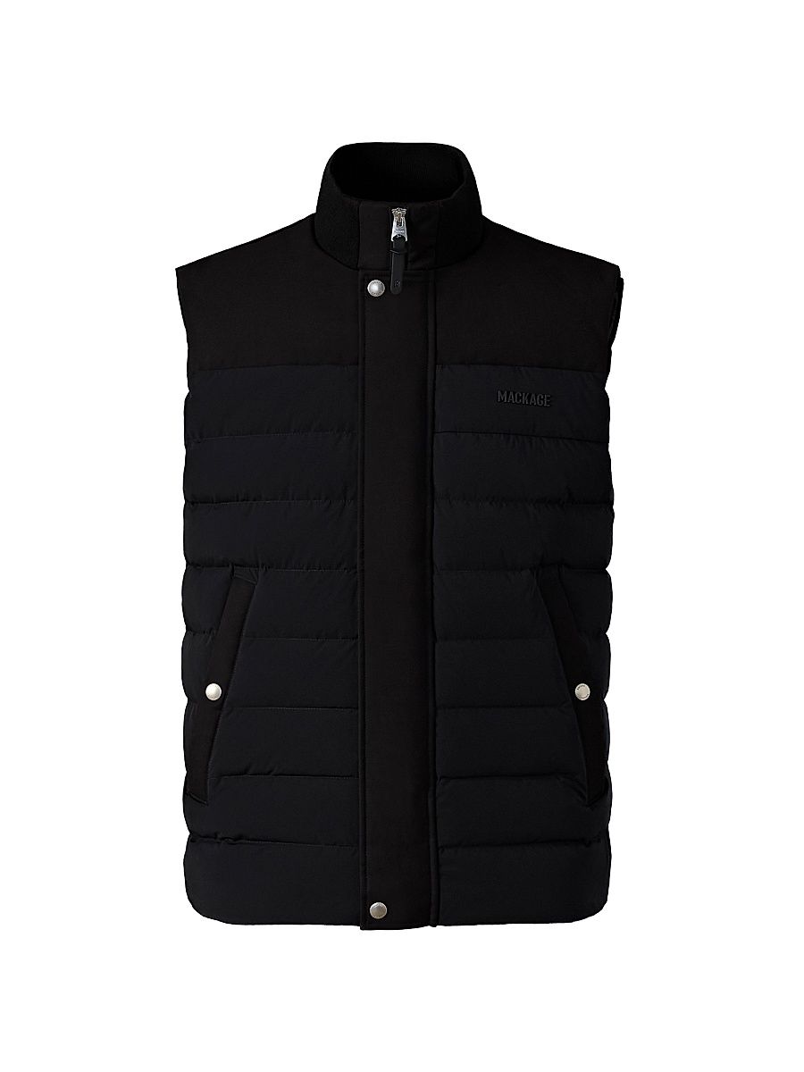 Men's Brody Quilted Down Vest - Black - Size 46