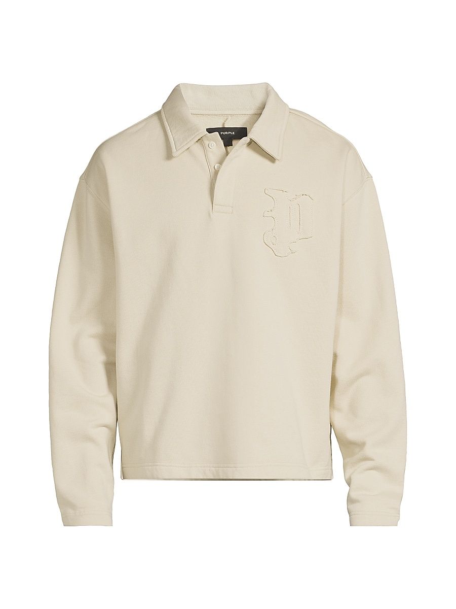 Men's Fleece Crossback Polo Sweater - Khaki - Size XXL