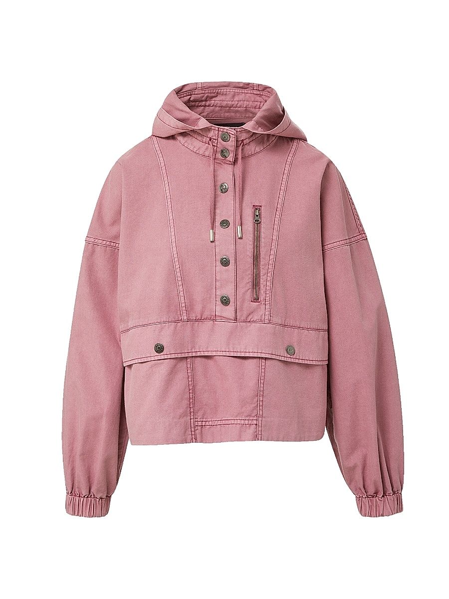 Women's Cunningham Button-Front Cotton Pullover Jacket - Orchid Haze - Size XL