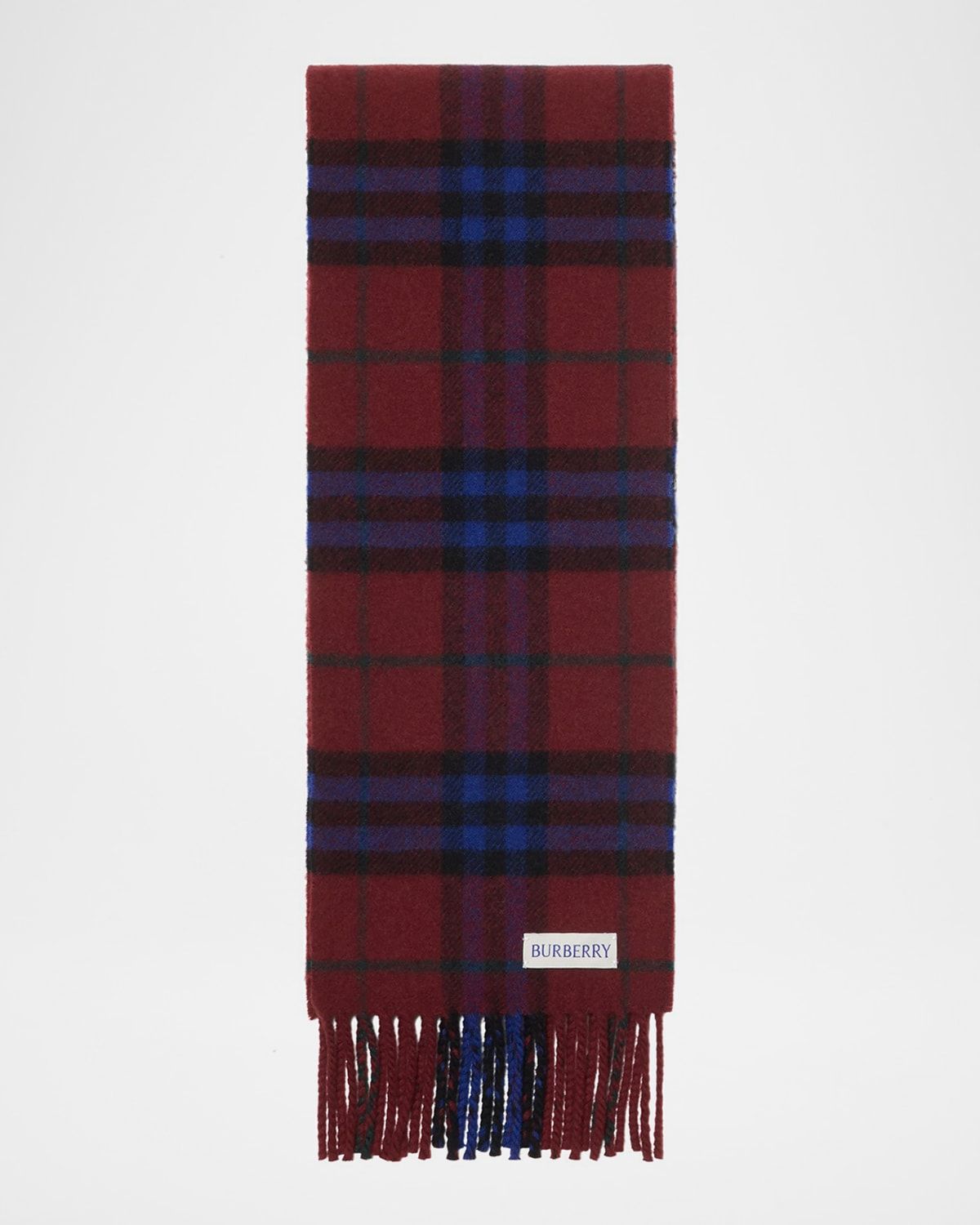 Fringed Check Cashmere Scarf