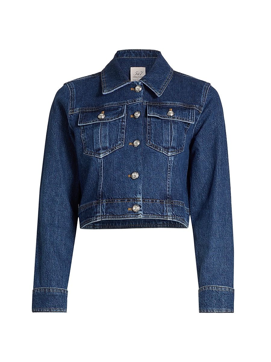 Women's Lexie Denim Crop Jacket - Blue Crush Ultramarine - Size XS