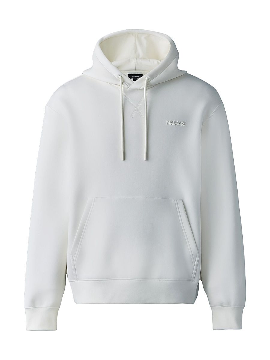 Men's Krystian Double-Face Jersey Hoodie - Cream - Size XS