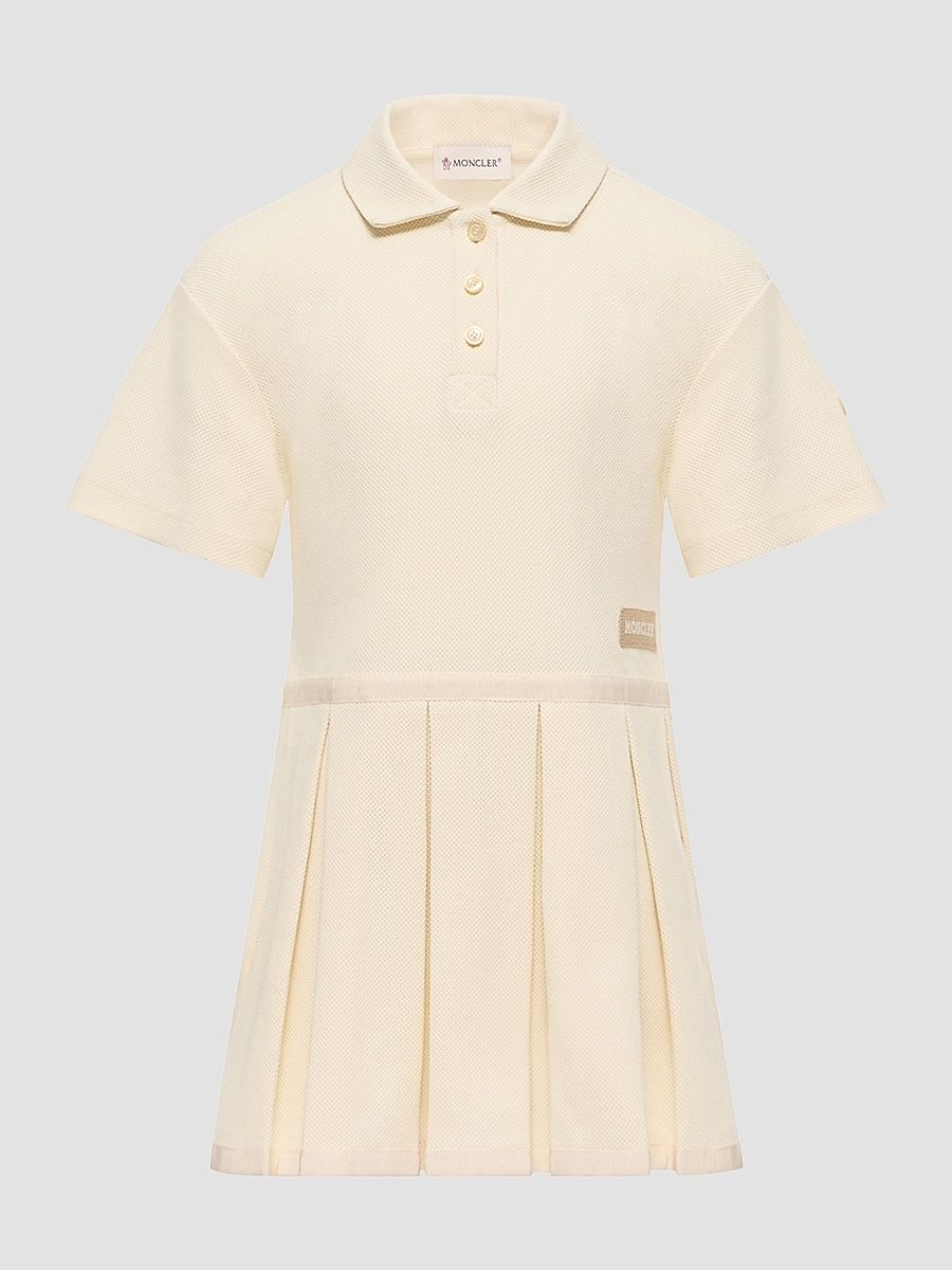 Little Girl's & Girl's Dress in Piquet - White Ivory - Size 14