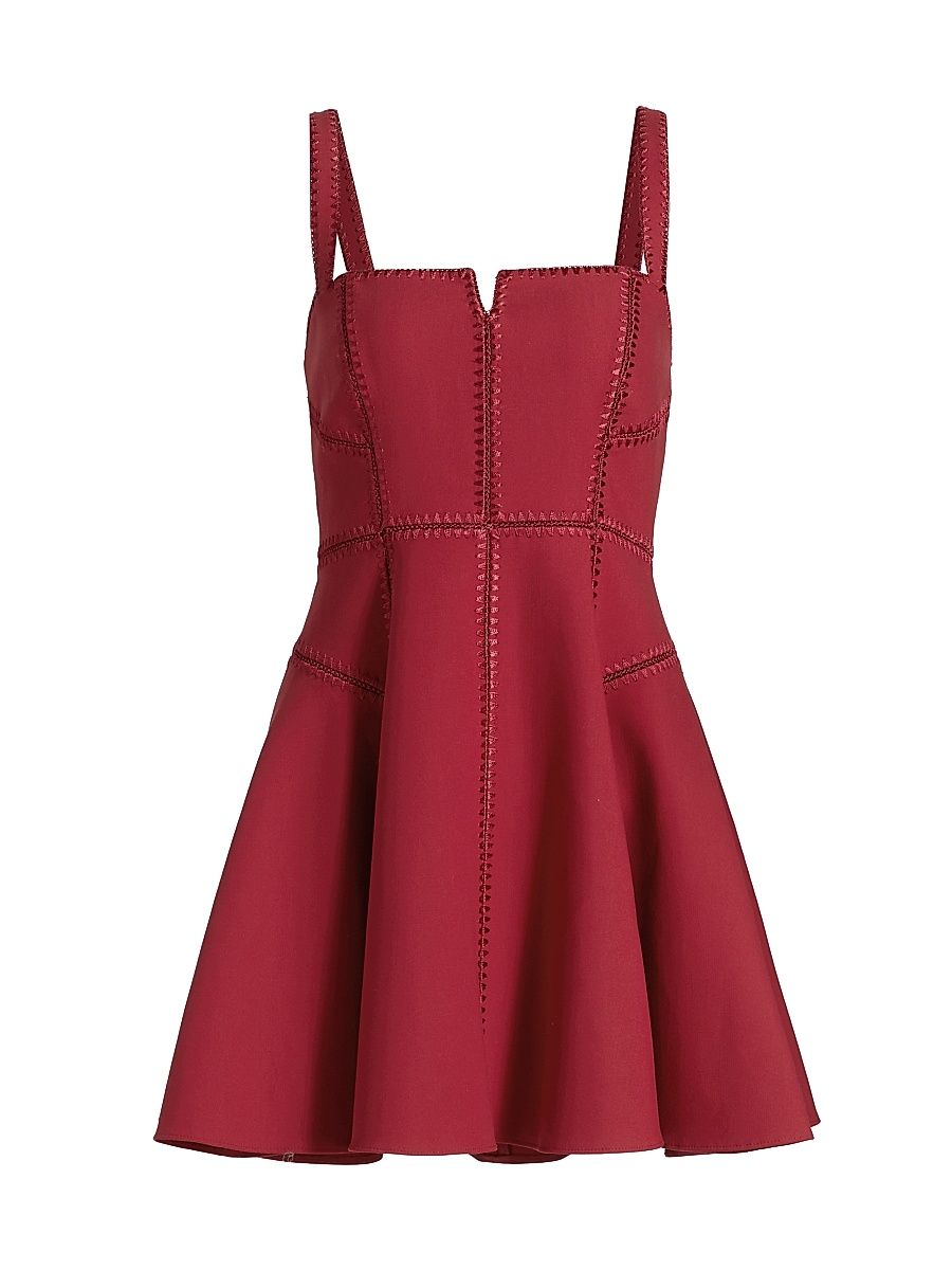 Women's Jelena Contrast-Trimmed Minidress - Cherry Rose - Size 10