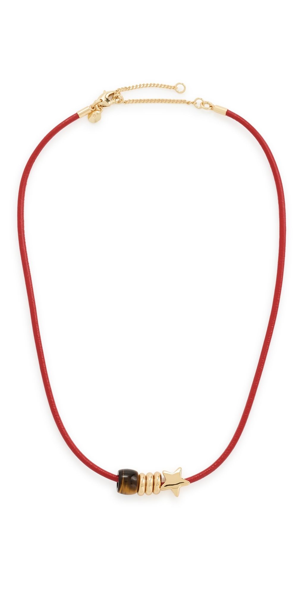 Madewell Semiprecious Charm Leather Choker Necklace Cherry One Size