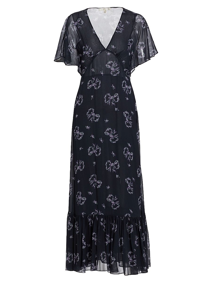 Women's Kover V-Neck Tiered Maxi Dress - Blue Heron - Size 4