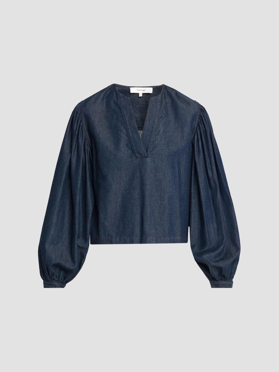 FRAME Women's The Off Duty Long-Sleeve Top - Rinse - Size XL