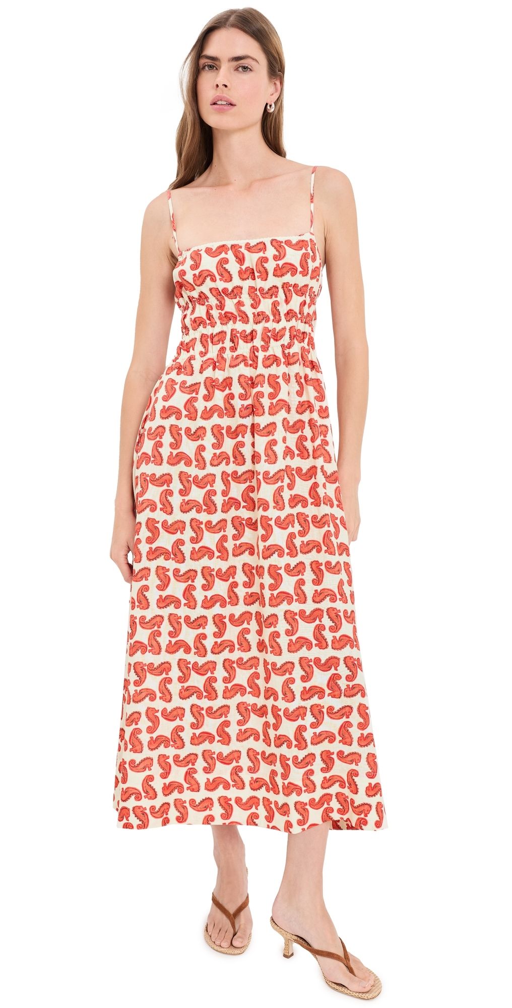 STAUD Ayla Linen Dress Seahorse Cream M