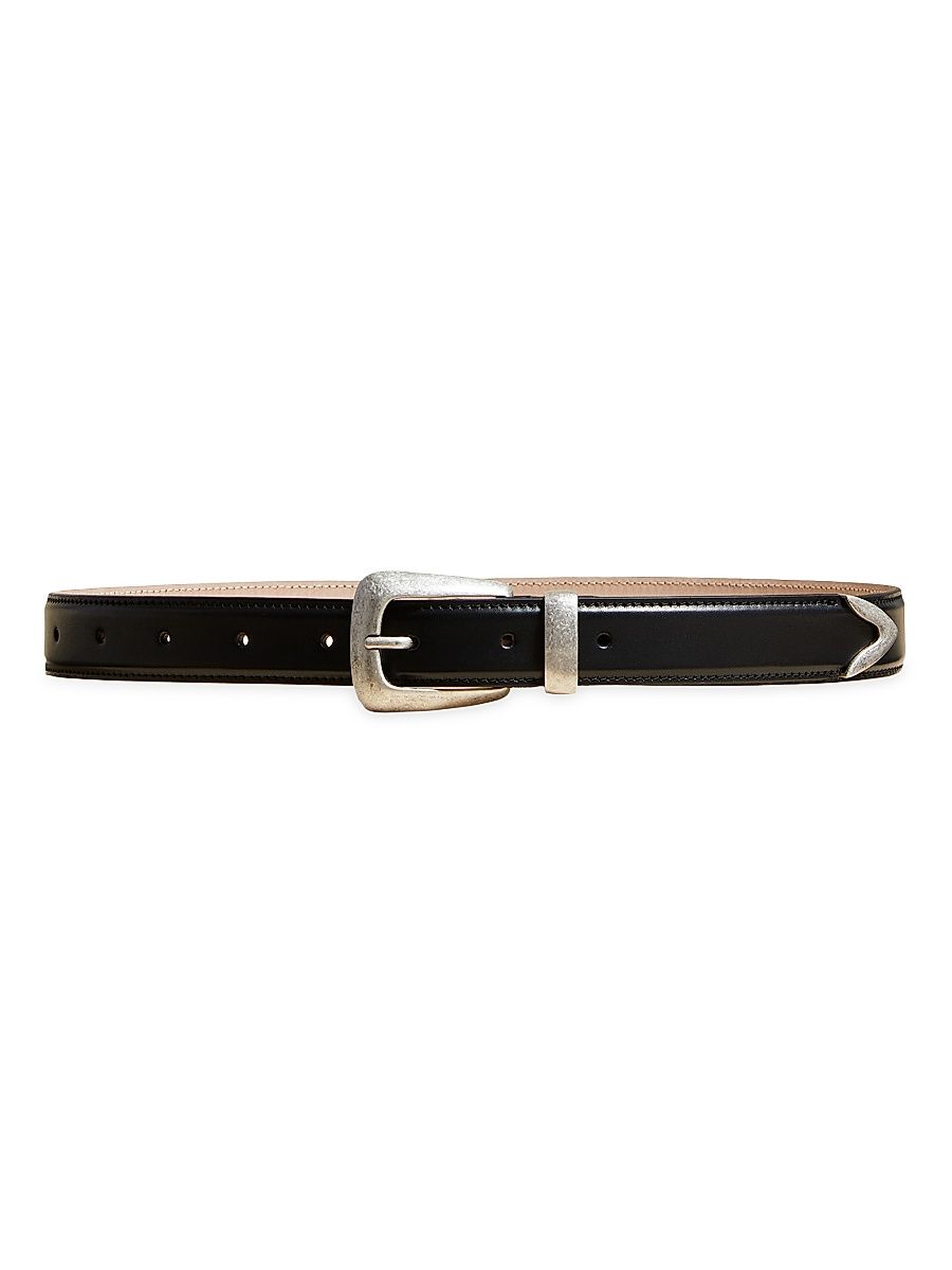 Women's The Benny Leather Belt - Black - Size Medium
