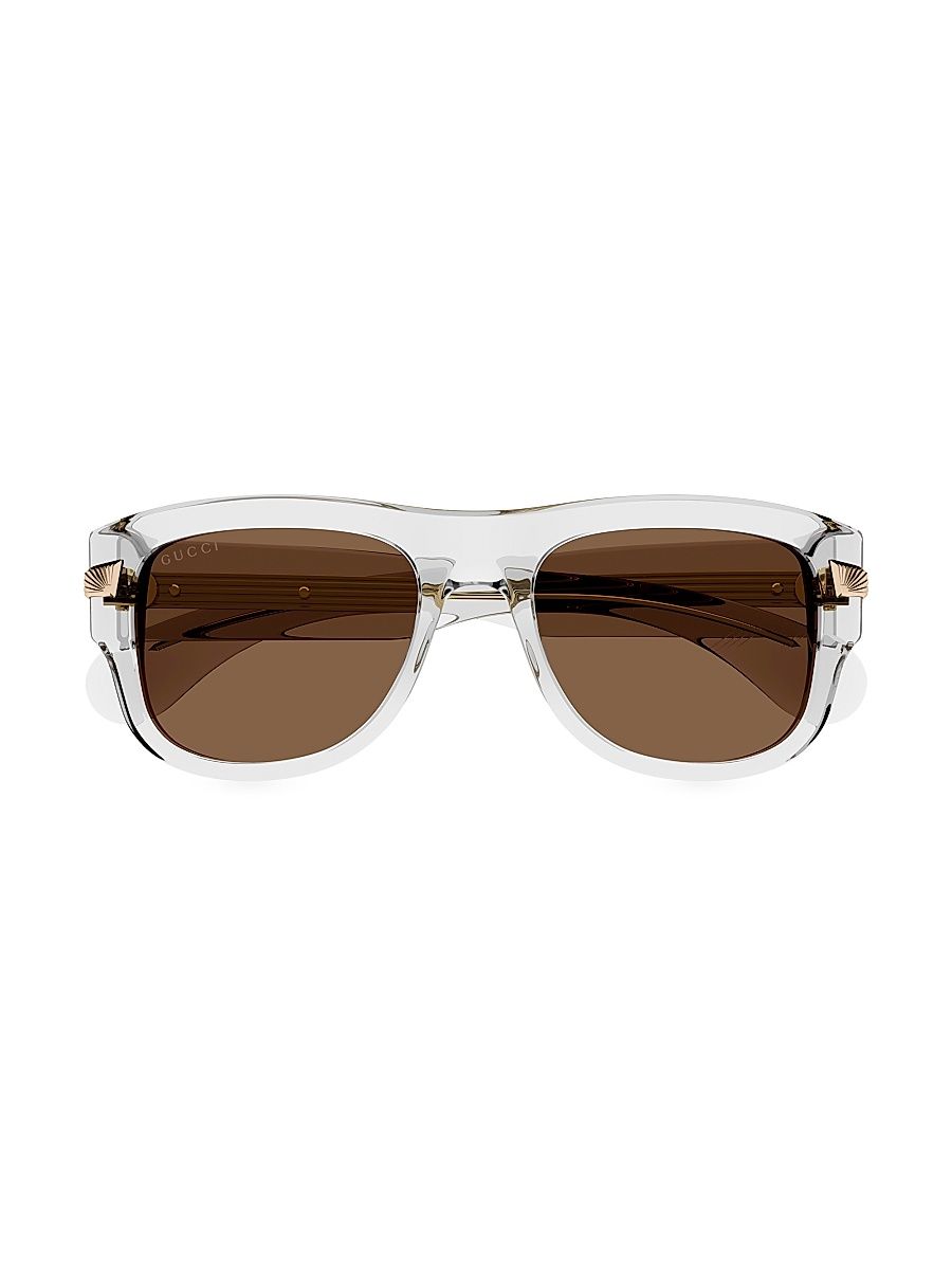 Men's New York 30's 54MM Square Sunglasses - Crystal Brown